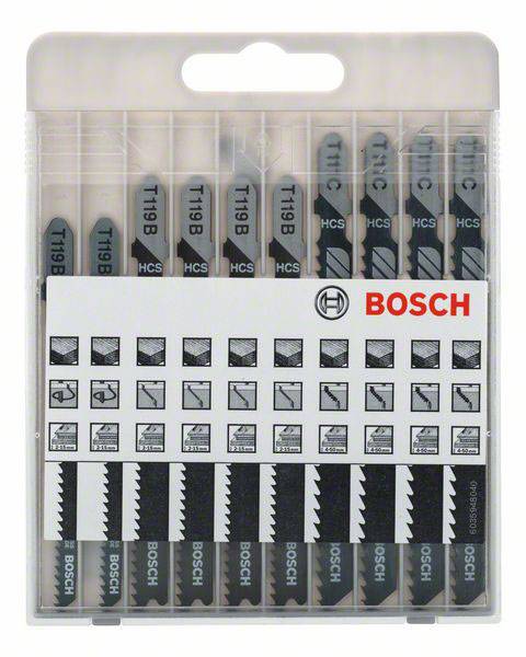 Bosch Accessories 2607010629 Stichsägeblatt-Set Basic for Wood, 10-teilig 1 Set