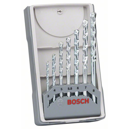 Bosch Accessories CYL-1 2607017035 Hartmetall Stein-Spiralbohrer-Set 7teilig 3 mm, 4 mm, 5 mm, 5.5 mm, 6 mm, 7 mm, 8mm