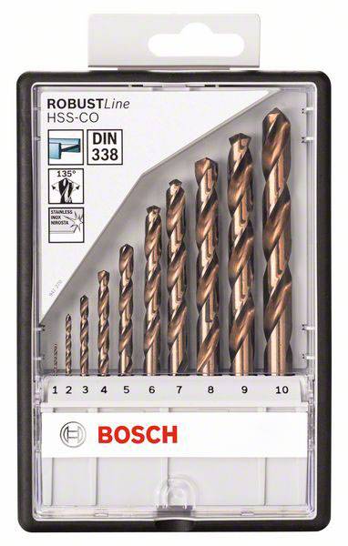 Bosch Accessories 2607019925 HSS Metall-Spiralbohrer-Set 10teilig 1 mm, 2 mm, 3 mm, 4 mm, 5 mm, 6 mm, 7 mm, 8 mm, 9 mm, 10mm
