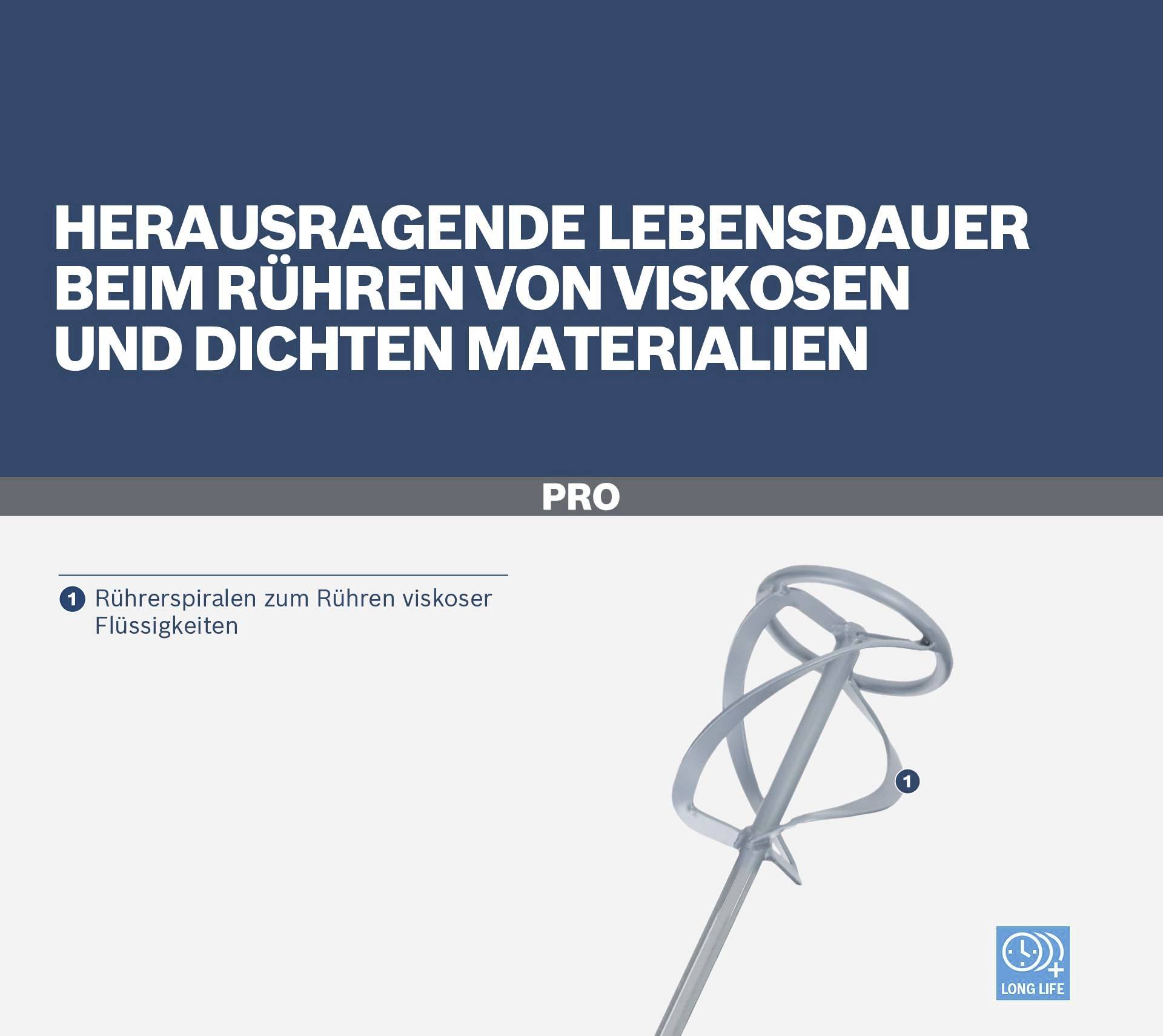 'Rührerspiralen zum Rühren viskoser Flüssigkeiten'. Bild zeigt eine Metallspirale zum Mischen von zähen Materialien.