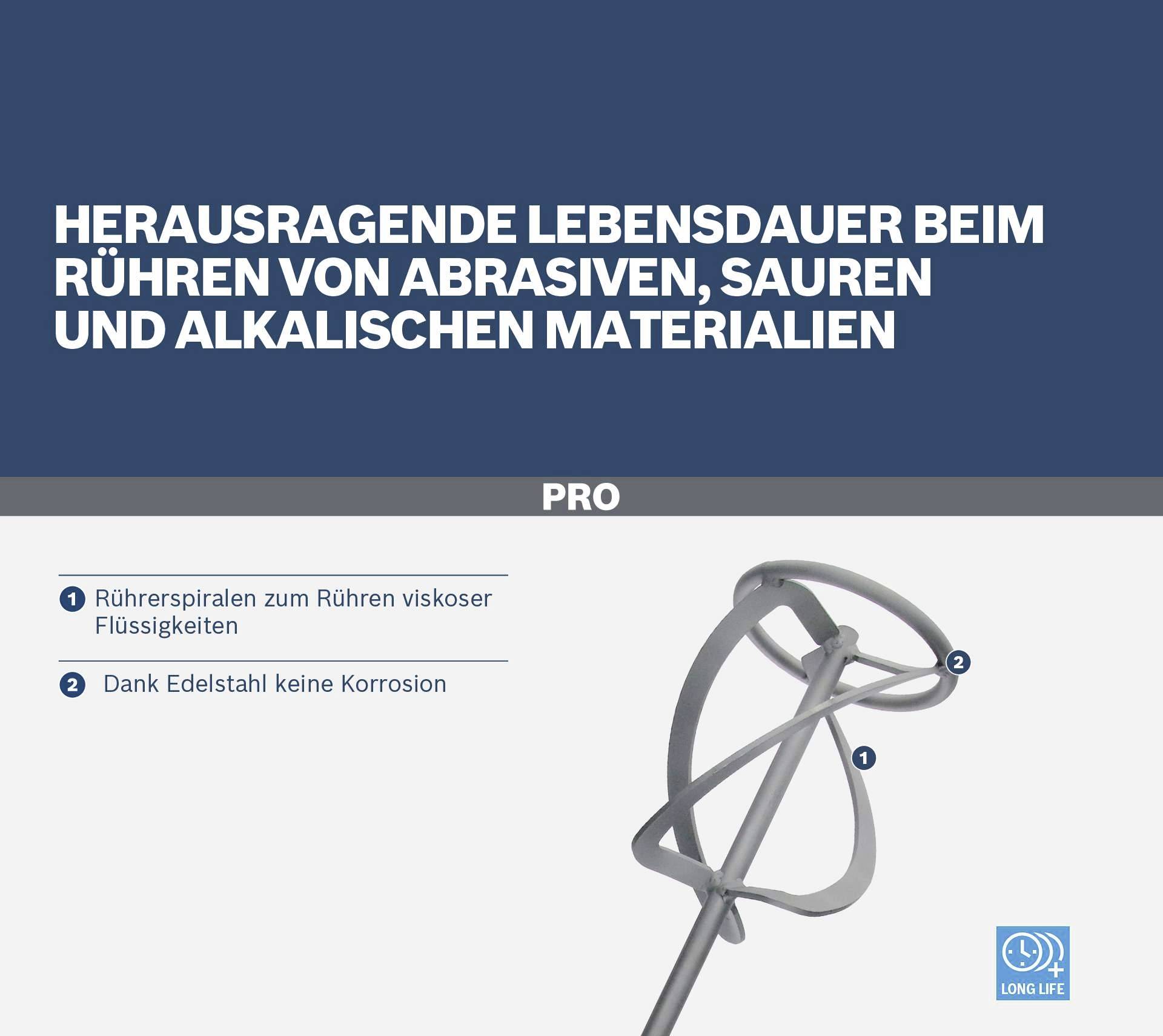 Bosch Accessories Rührkorb für Handrührwerke, 135 mm, 590 mm, 25-40 kg, rostfrei M14, nach oben 2607990023