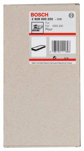 Bosch Accessories Schleifplatte 185 x 93 mm, für GSS 230 A, GSS 230 AE, mit Kletthaftung 2608000202