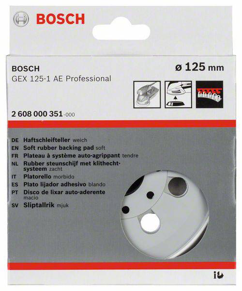 Bosch Accessories 2608000351 Schleifteller extraweich, 125 mm, für GEX 125-1 AE Professional Durchmesser 125 mm Passend für (Details) Exzenterschlei