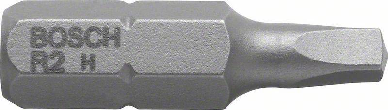 Schraubendrehereinsatz von Bosch mit flachem Schlitz, Modell R2 H, aus silbernem Metall für handwerkliche Anwendungen.