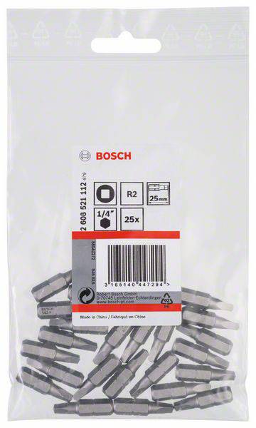 Bosch Accessories Vierkant-Bit 2 extra hart C 6.3 25St.