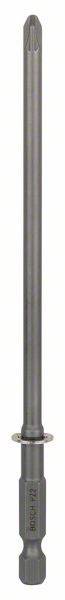 Ein langer, metallischer Bohrer mit zylindrischer Form und einem schmalen Schaft.
