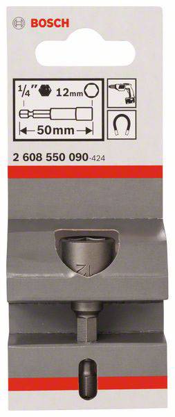 Bosch Accessories 2608550090 Steckschlüssel-Maschinenaufnahme 12mm Antrieb 1/4" (6.3 mm) 50mm 1St.