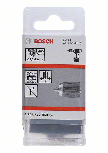 Bosch Accessories Schnellspannbohrfutter bis 13 mm, 2 bis 13 mm, 3/8 Zoll bis 24 2608572060