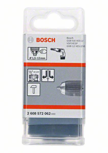 Bosch Accessories Schnellspannbohrfutter bis 16 mm, 2 bis 13 mm, 1/2 Zoll bis 20 2608572062