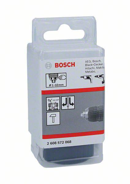 Schnellspannbohrfutter bis 10 mm, 1 bis 10 mm, 3/8 Zoll bis 24 Bosch Accessories 2608572068