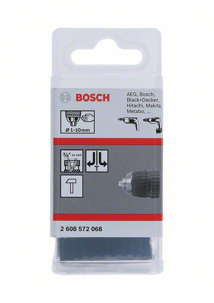 Bosch Accessories Schnellspannbohrfutter bis 10 mm, 1 bis 10 mm, 3/8 Zoll bis 24 2608572068