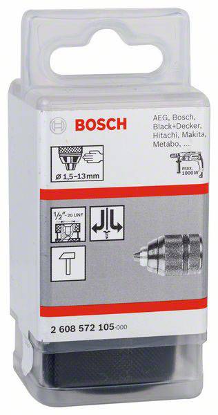 Schnellspannbohrfutter bis 13 mm, 1,5 bis 13 mm, 1/2 Zoll bis 20, Abb. Nr. 4 Bosch Accessories 2608572105