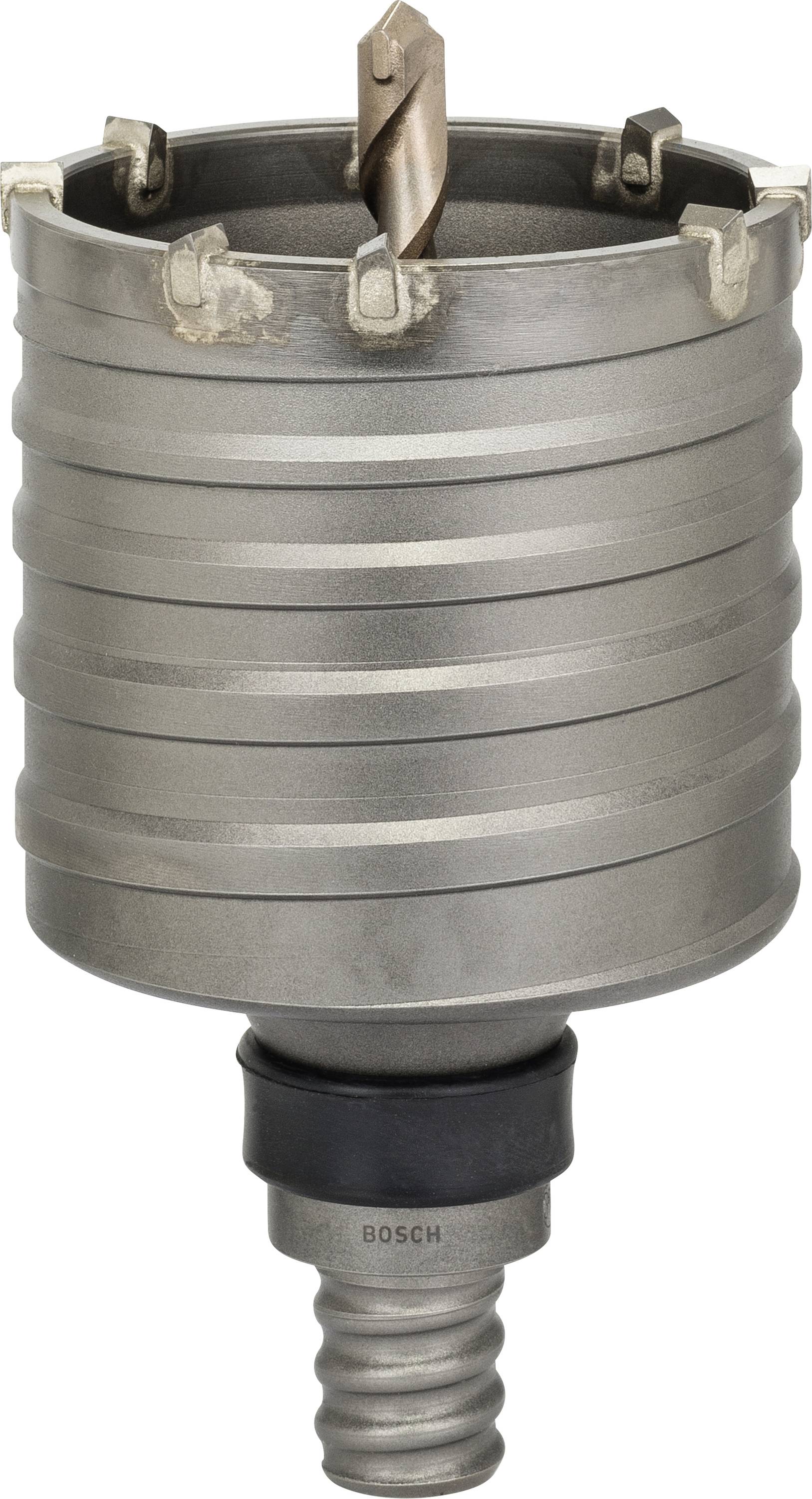 Metall-Lochsäge mit Hartmetallzähnen und zentrischem Bohrer, geeignet für präzise Bohrungen in harte Materialien.