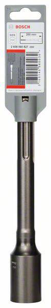 Bohreraufsatz von Bosch, verpackt, mit grauem Griff und Etikett. Geeignet für den Einsatz mit einem SDS-max Bohrsystem.
