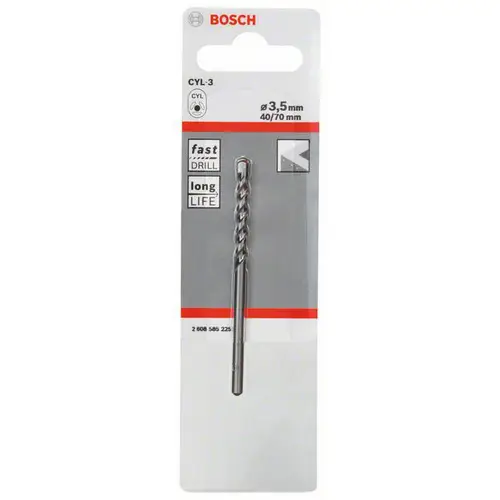 Bosch Accessories CYL-3 2608585225 Hartmetall Beton-Spiralbohrer 3.5 mm Gesamtlänge 70 mm Zylinderschaft 1 St. Bosch Accessories CYL-3 2608585225 Hartmetall Beton-Spiralbohrer 3.5 mm Gesamtlänge 70 mm Zylinderschaft 1 St.