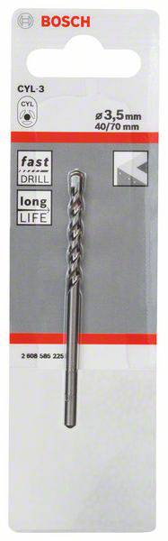 Bosch Accessories CYL-3 2608585225 Hartmetall Beton-Spiralbohrer 3.5mm Gesamtlänge 70mm Zylinderschaft 1St.