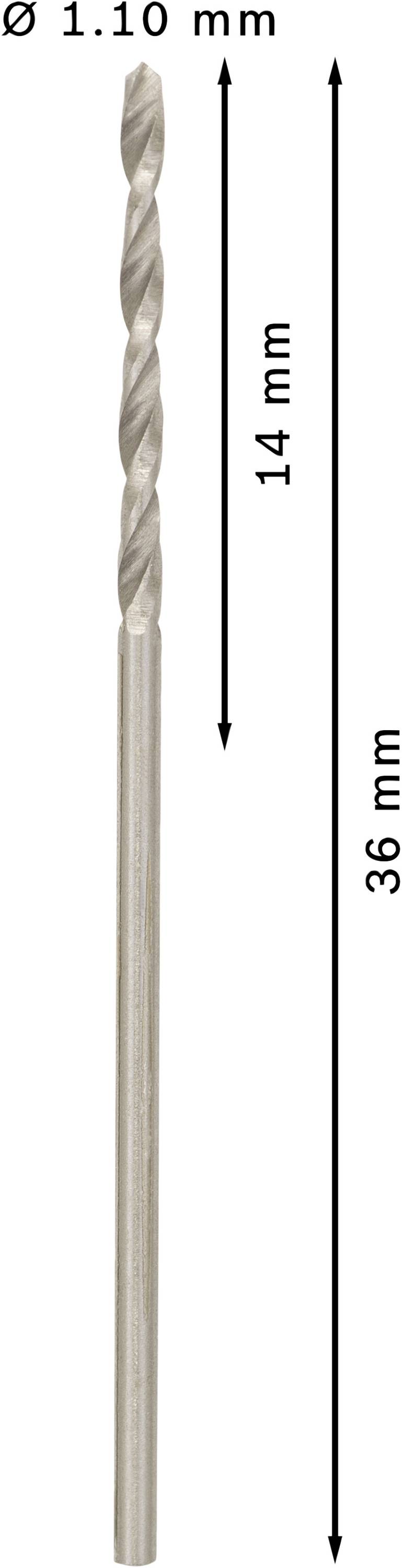 Bosch Accessories 2608585467 HSS Metall-Spiralbohrer 1.1mm Gesamtlänge 36mm geschliffen DIN 338 Zylinderschaft 10St.