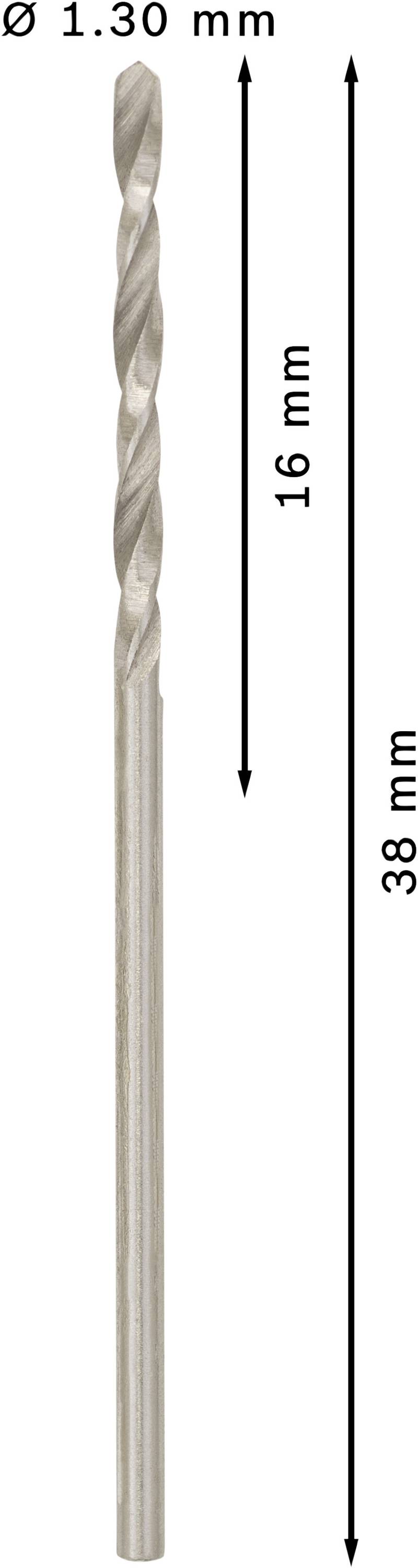 Bosch Accessories 2608585469 HSS Metall-Spiralbohrer 1.3mm Gesamtlänge 38mm geschliffen DIN 338 Zylinderschaft 10St.