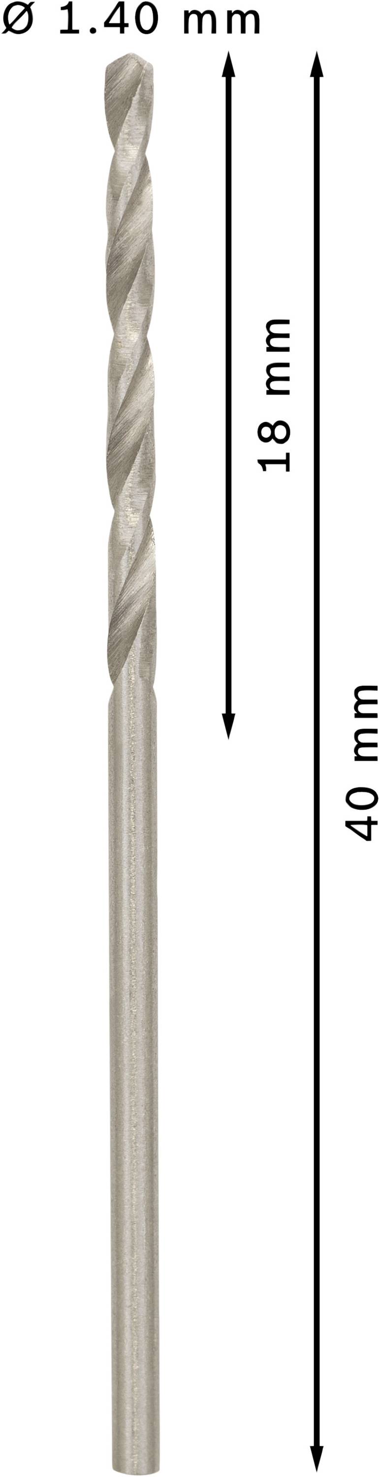 Bosch Accessories 2608585470 HSS Metall-Spiralbohrer 1.4mm Gesamtlänge 40mm geschliffen DIN 338 Zylinderschaft 10St.