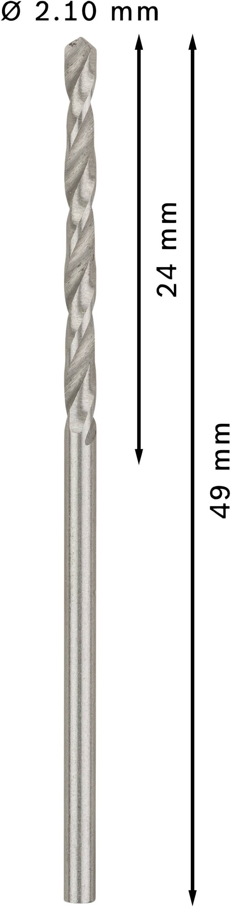 Bosch Accessories 2608585475 HSS Metall-Spiralbohrer 2.1mm Gesamtlänge 49mm geschliffen DIN 338 Zylinderschaft 10St.