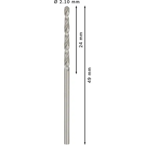 Bosch Accessories 2608585475 HSS Metall-Spiralbohrer 2.1mm Gesamtlänge 49mm geschliffen DIN 338 Zylinderschaft 10St. Bosch Accessories 2608585475 HSS Metall-Spiralbohrer 2.1mm Gesamtlänge 49mm geschliffen DIN 338 Zylinderschaft 10St.