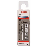 Bosch Accessories 2608585475 HSS Metall-Spiralbohrer 2.1mm Gesamtlänge 49mm geschliffen DIN 338 Zylinderschaft 10St. Bosch Accessories 2608585475 HSS Metall-Spiralbohrer 2.1mm Gesamtlänge 49mm geschliffen DIN 338 Zylinderschaft 10St.