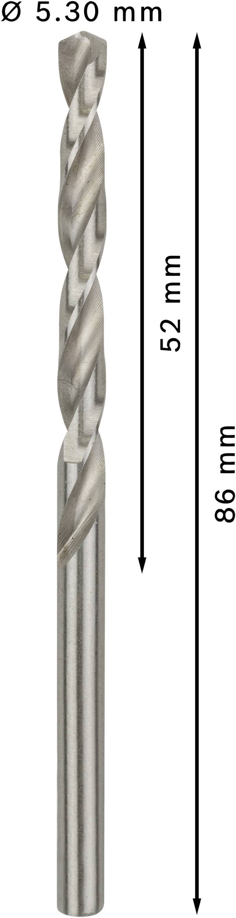 Bosch Accessories 2608585492 HSS Metall-Spiralbohrer 5.3mm Gesamtlänge 86mm geschliffen DIN 338 Zylinderschaft 10St.