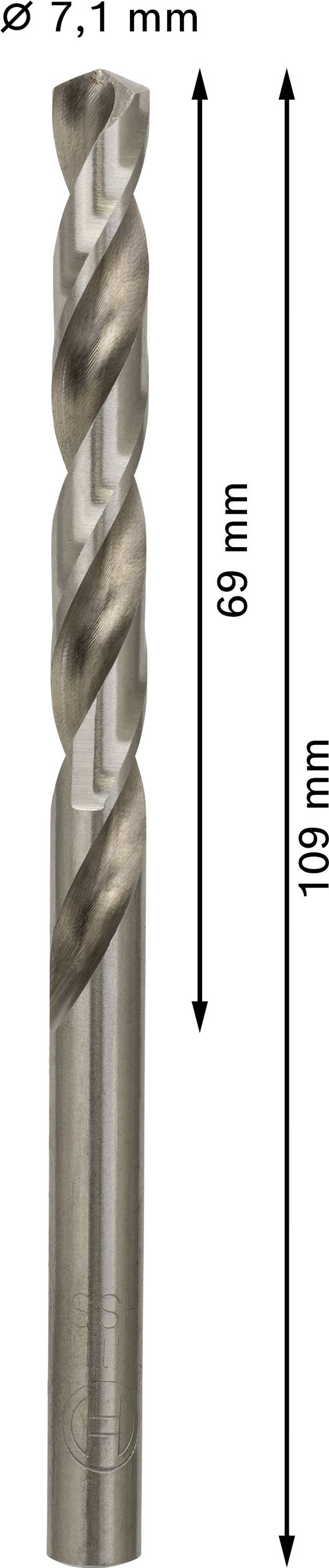 Bosch Accessories 2608585501 HSS Metall-Spiralbohrer 7.1mm Gesamtlänge 109mm geschliffen DIN 338 Zylinderschaft 10St.