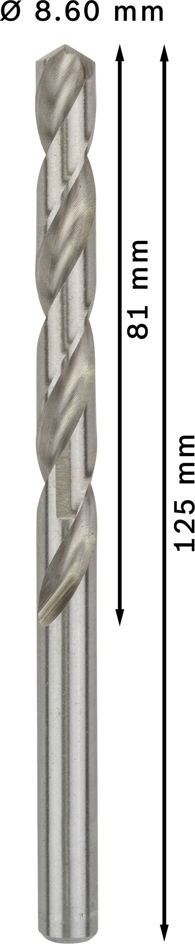 Bosch Accessories 2608585512 HSS Metall-Spiralbohrer 8.6mm Gesamtlänge 125mm geschliffen DIN 338 Zylinderschaft 5St.