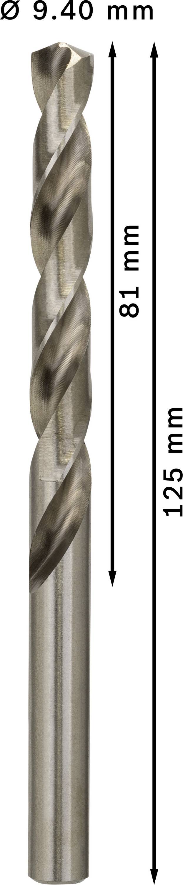 Bohrer mit einem Durchmesser von 9,40 mm und einer Länge von 125 mm, markiert als Typ T8.