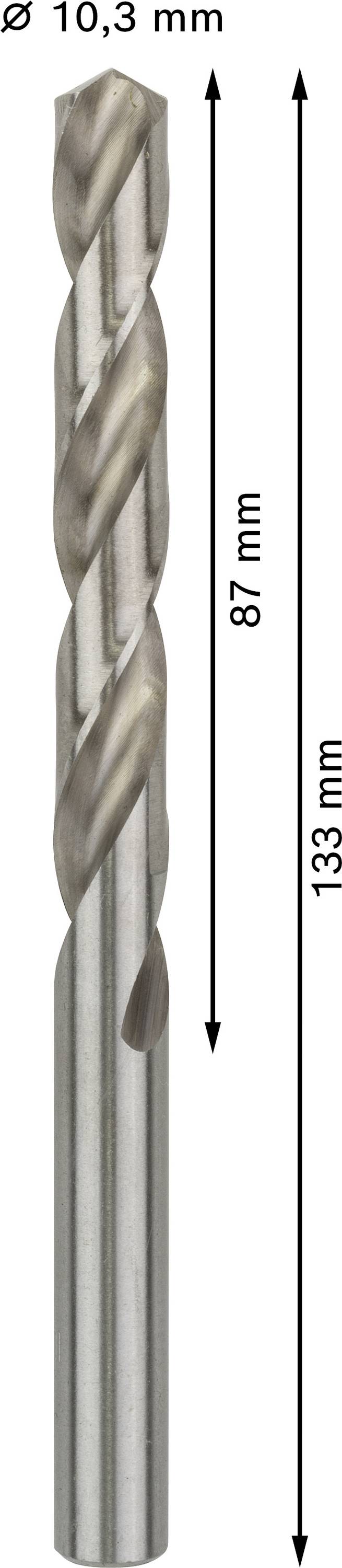 Bosch Accessories 2608585524 HSS Metall-Spiralbohrer 10.3mm Gesamtlänge 133mm geschliffen DIN 338 Zylinderschaft 5St.