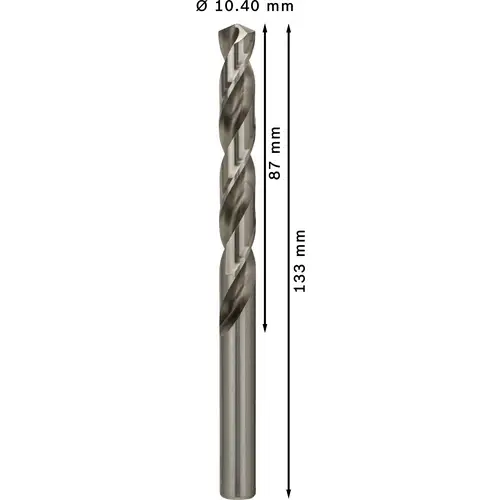 Bosch Accessories 2608585525 HSS Metall-Spiralbohrer 10.4mm Gesamtlänge 133mm geschliffen DIN 338 Zylinderschaft 5St. Bosch Accessories 2608585525 HSS Metall-Spiralbohrer 10.4mm Gesamtlänge 133mm geschliffen DIN 338 Zylinderschaft 5St.