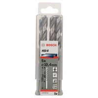Bosch Accessories 2608585525 HSS Metall-Spiralbohrer 10.4mm Gesamtlänge 133mm geschliffen DIN 338 Zylinderschaft 5St. Bosch Accessories 2608585525 HSS Metall-Spiralbohrer 10.4mm Gesamtlänge 133mm geschliffen DIN 338 Zylinderschaft 5St.