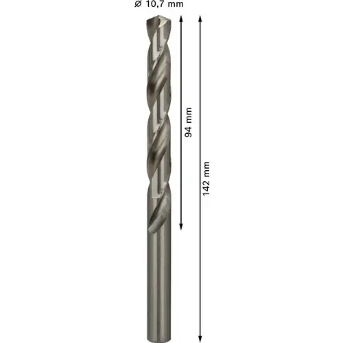 Bosch Accessories 2608585527 HSS Metall-Spiralbohrer 10.7mm Gesamtlänge 142mm geschliffen DIN 338 Zylinderschaft 5St. Bosch Accessories 2608585527 HSS Metall-Spiralbohrer 10.7mm Gesamtlänge 142mm geschliffen DIN 338 Zylinderschaft 5St.