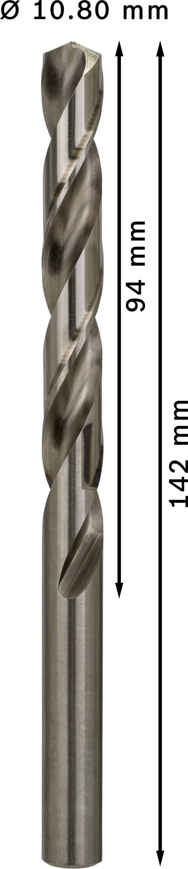 Bosch Accessories 2608585528 HSS Metall-Spiralbohrer 10.8mm Gesamtlänge 142mm geschliffen DIN 338 Zylinderschaft 5St.