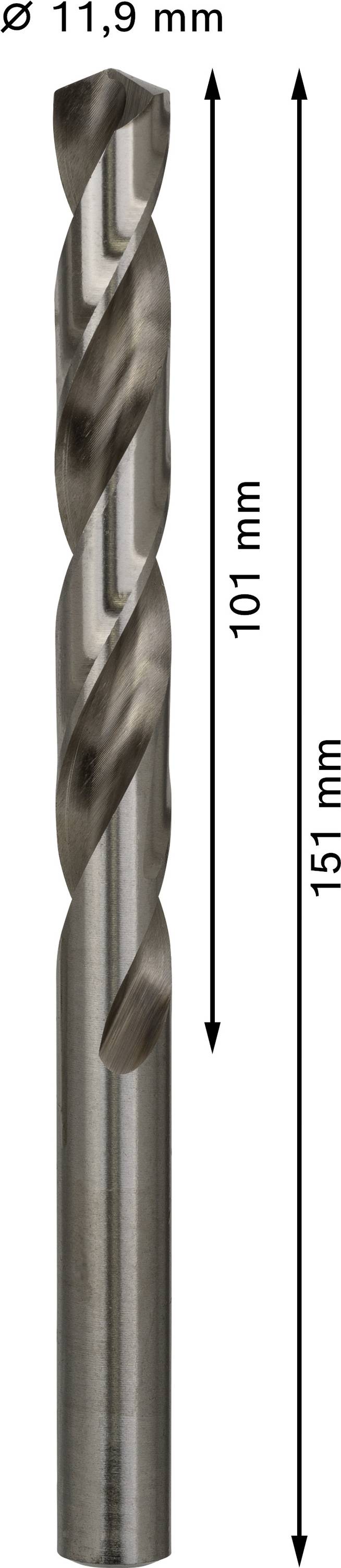 Bosch Accessories 2608585537 HSS Metall-Spiralbohrer 11.9mm Gesamtlänge 151mm geschliffen DIN 338 Zylinderschaft 5St.
