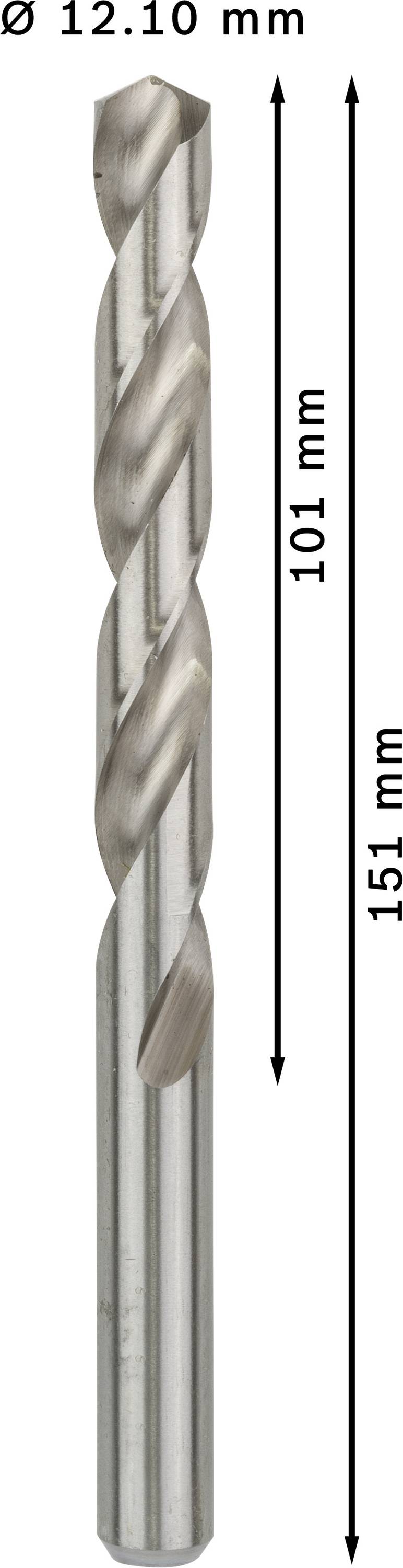 Bosch Accessories 2608585538 HSS Metall-Spiralbohrer 12.1mm Gesamtlänge 151mm geschliffen DIN 338 Zylinderschaft 5St.