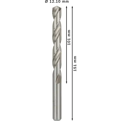 Bosch Accessories 2608585538 HSS Metall-Spiralbohrer 12.1mm Gesamtlänge 151mm geschliffen DIN 338 Zylinderschaft 5St. Bosch Accessories 2608585538 HSS Metall-Spiralbohrer 12.1mm Gesamtlänge 151mm geschliffen DIN 338 Zylinderschaft 5St.