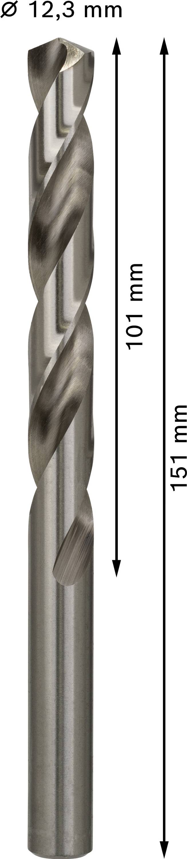 Bosch Accessories 2608585540 HSS Metall-Spiralbohrer 12.3mm Gesamtlänge 151mm geschliffen DIN 338 Zylinderschaft 5St.