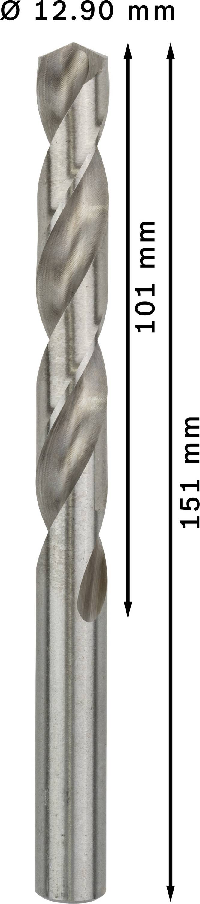 Bosch Accessories 2608585545 HSS Metall-Spiralbohrer 12.9mm Gesamtlänge 151mm geschliffen DIN 338 Zylinderschaft 5St.