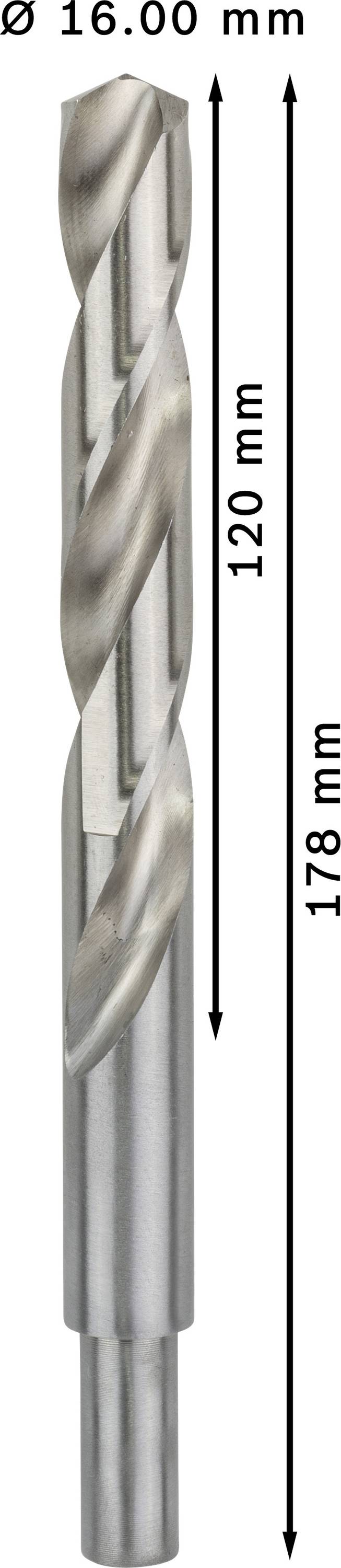 Bosch Accessories 2608585595 HSS Metall-Spiralbohrer 16mm Gesamtlänge 178mm Cobalt DIN 338 Zylinderschaft 4St.