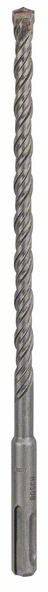 Grauer, spiralförmiger Bohrer mit Metallkörper und einem glatten, zylindrischen Schaft unten. Geeignet für Bohrmaschinen.
