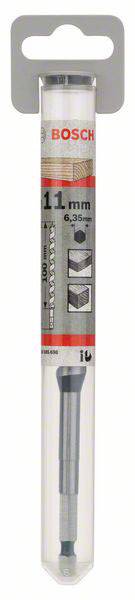 Bohrer von Bosch in Verpackung, 11 mm Durchmesser, 6,35 mm Schaft, geeignet für Ziegel und Kalksandstein.