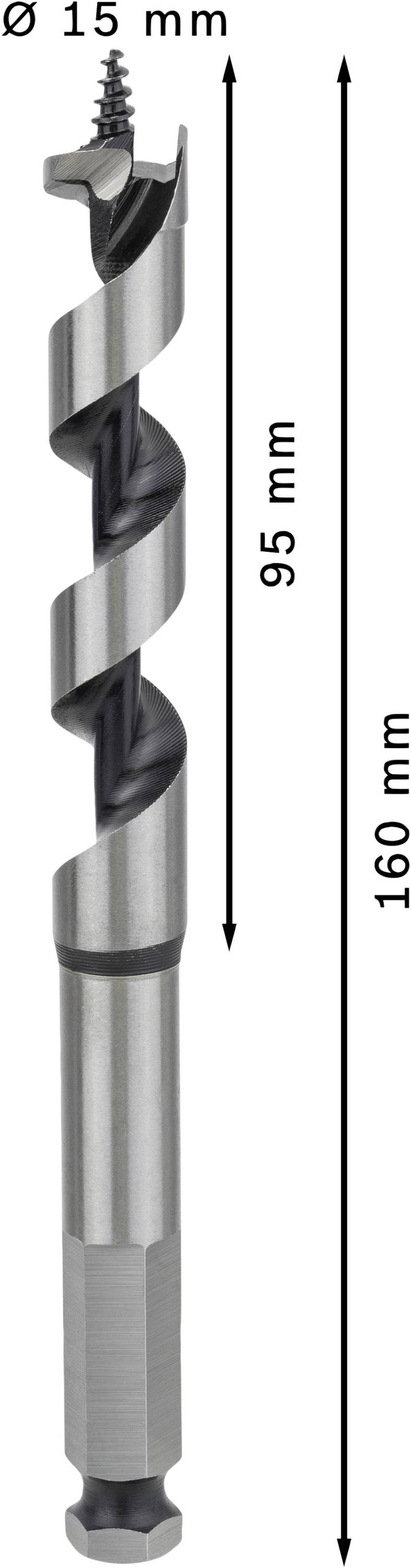 Bosch Accessories 2608585702 Schlangenbohrer 15mm Gesamtlänge 160mm Sechskantschaft 1St.