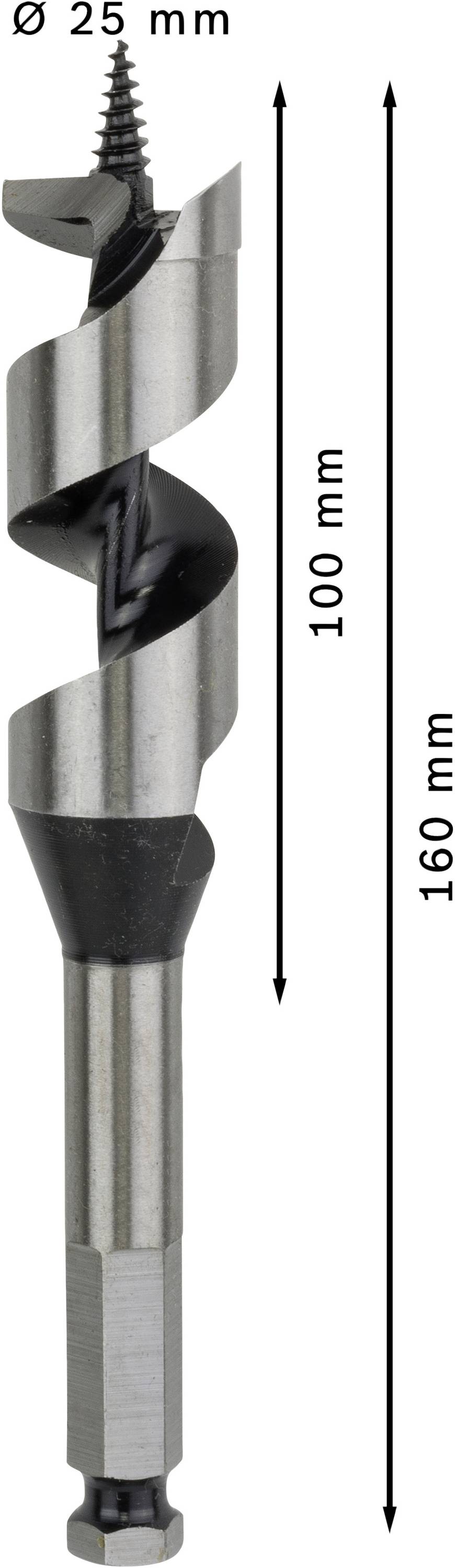 Bosch Accessories 2608585708 Schlangenbohrer 25mm Gesamtlänge 160mm Sechskantschaft 1St.