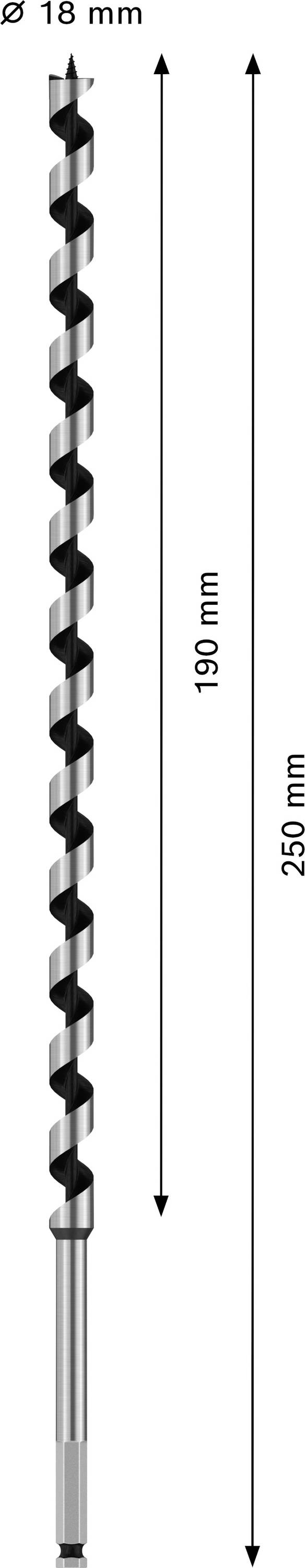 Bosch Accessories 2608585720 Schlangenbohrer 18mm Gesamtlänge 600mm Sechskantschaft 1St.
