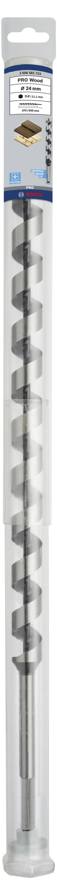 Ein Bohrer in einer transparenten Verpackung. Der Bohrer ist spiralförmig und zum Bohren von tiefen Löchern geeignet.