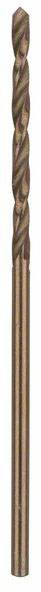 Ein spiralförmiger HSS-Bohrer, aus Stahl, in seitlicher Ansicht, ohne sichtbare Beschriftung oder Verpackung, für Metallbearbeitung.