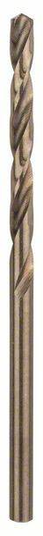 Metallbohrer mit spiraliger Riffelung, bronzefarben, verwendet für das Bohren von Holz, Kunststoff und Metall.