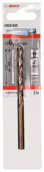 Bosch Accessories 2608585857 HSS Metall-Spiralbohrer 6.8mm Gesamtlänge 109mm Cobalt DIN 338 Zylinderschaft 1St.